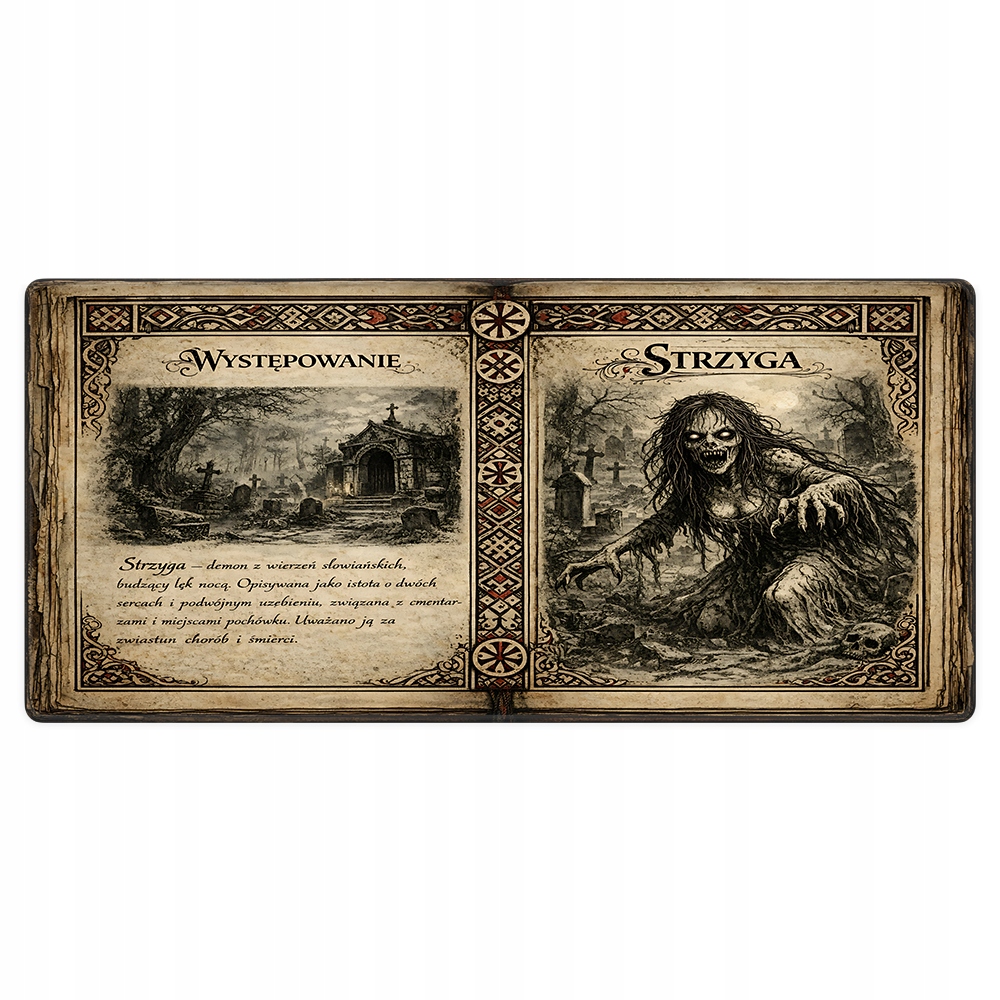 Podkładka pod mysz Wiedźminski Bestiariusz 80x40cm Strzyga duża gamingowa