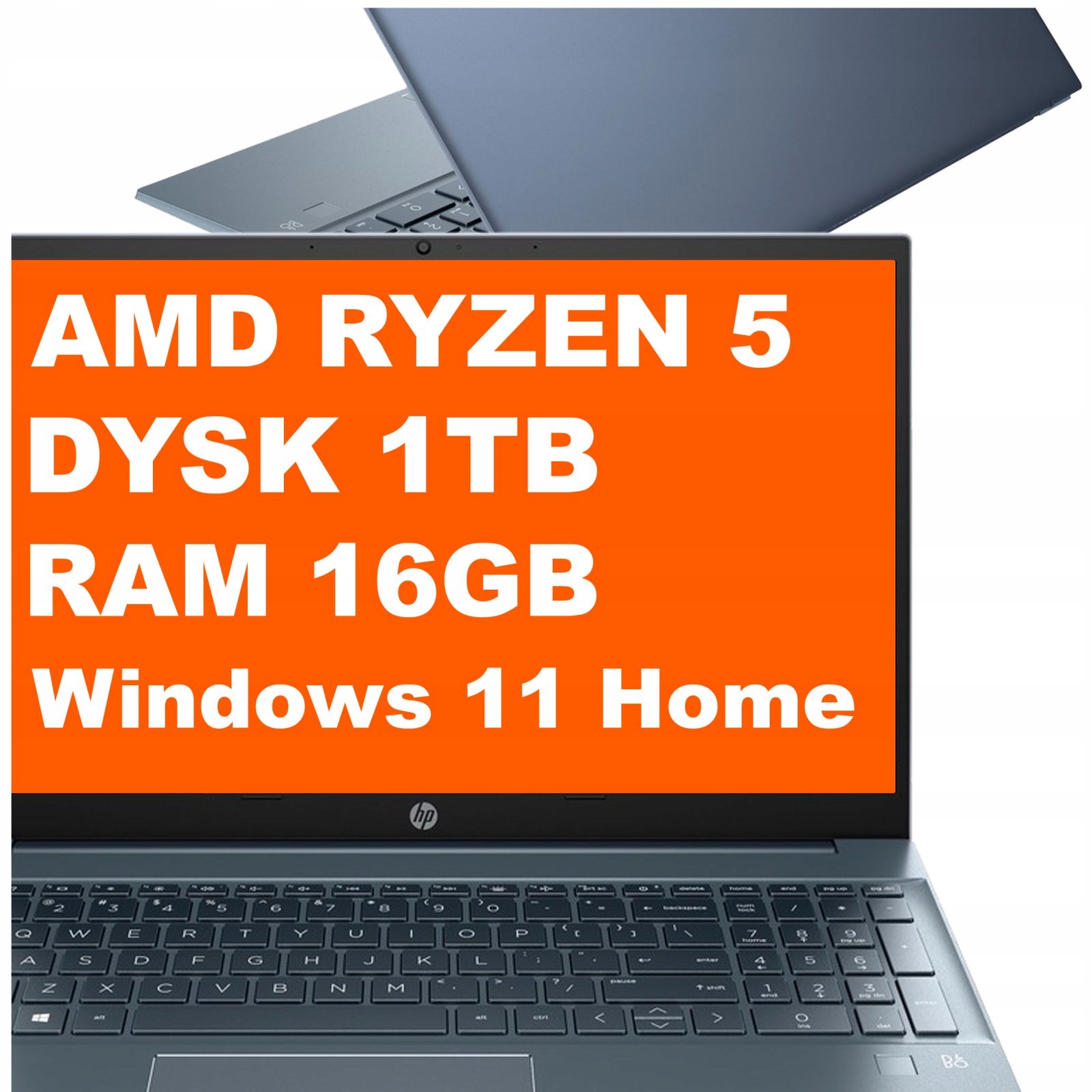 Laptop Hp Pavilion 15-eh Ryzen 5 16GB 1TB Radeon FullHD Win 11 Niebieski