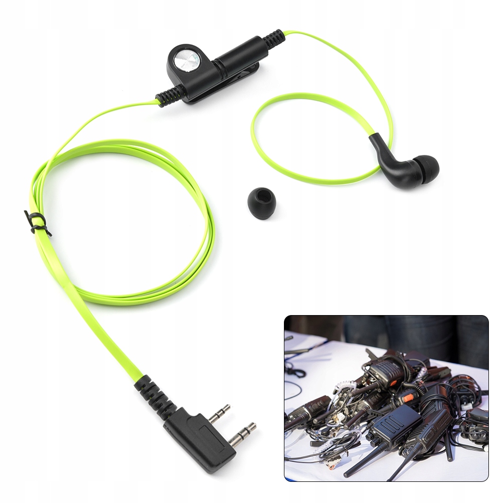 SŁUCHAWKA DO RADIA DWUKIERUNKOWEGO DO KENWOOD / BAOFENG ZIELONY Marka bez marki