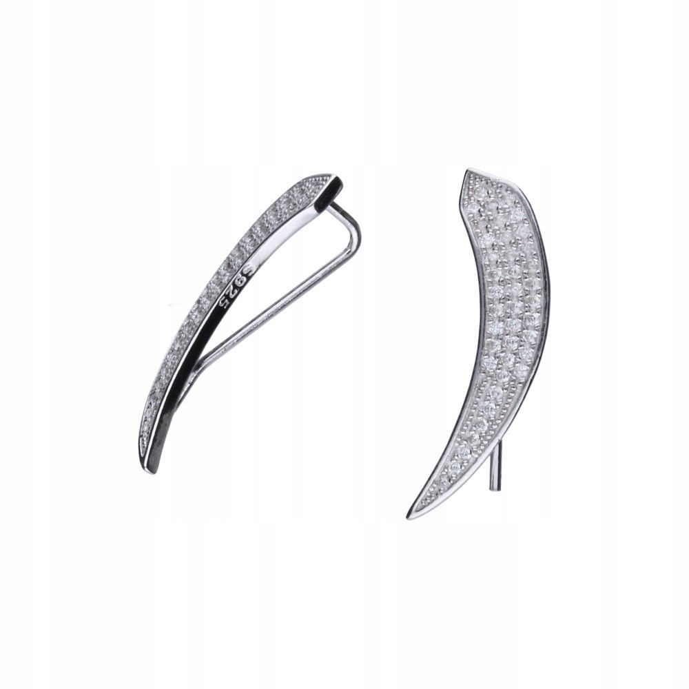 dámské stříbrné náušnice 925, náušníky s bílými zirkony, 2.20 g