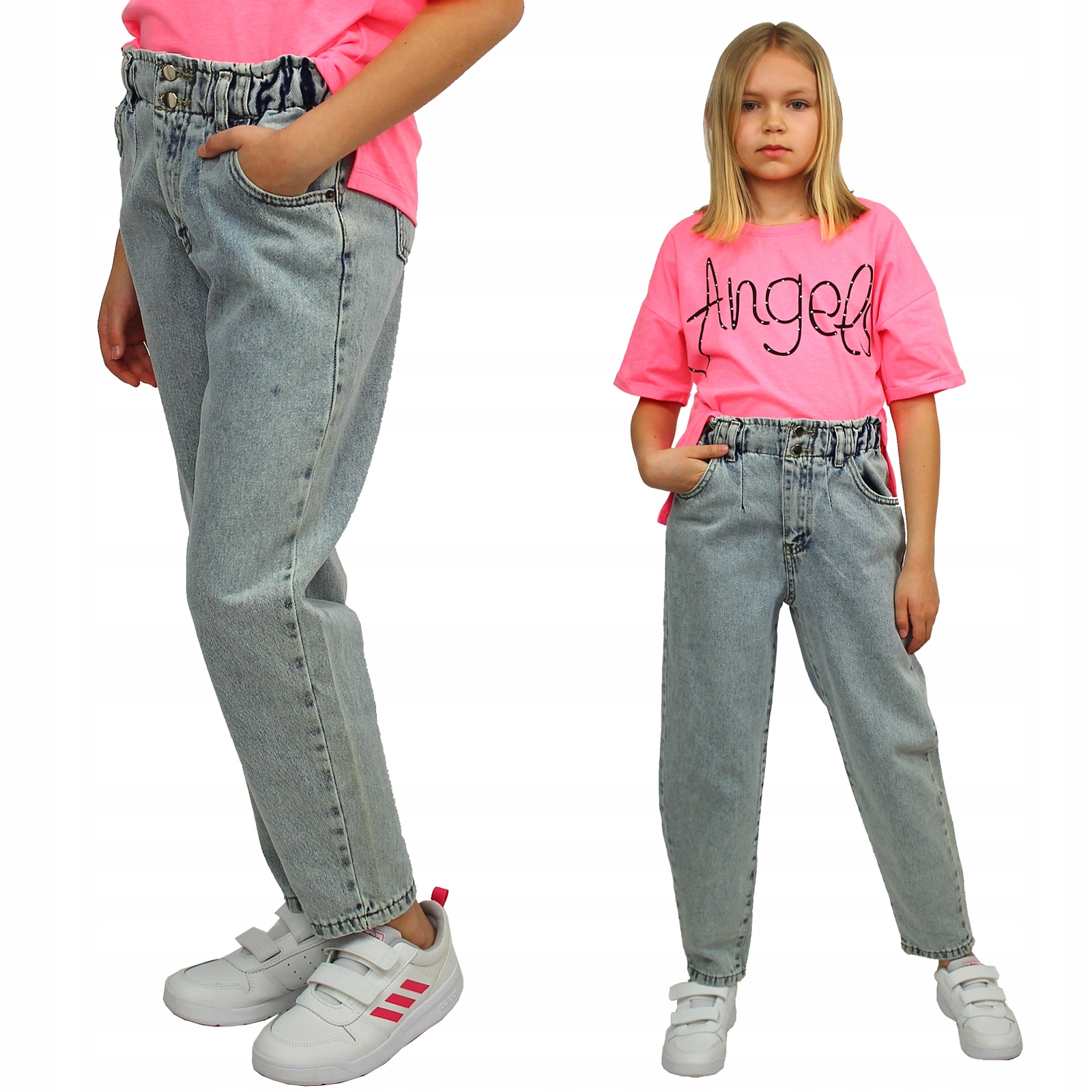 

Spodnie Jeansy Paperbag Szerokie Luźne Mom Fit 164