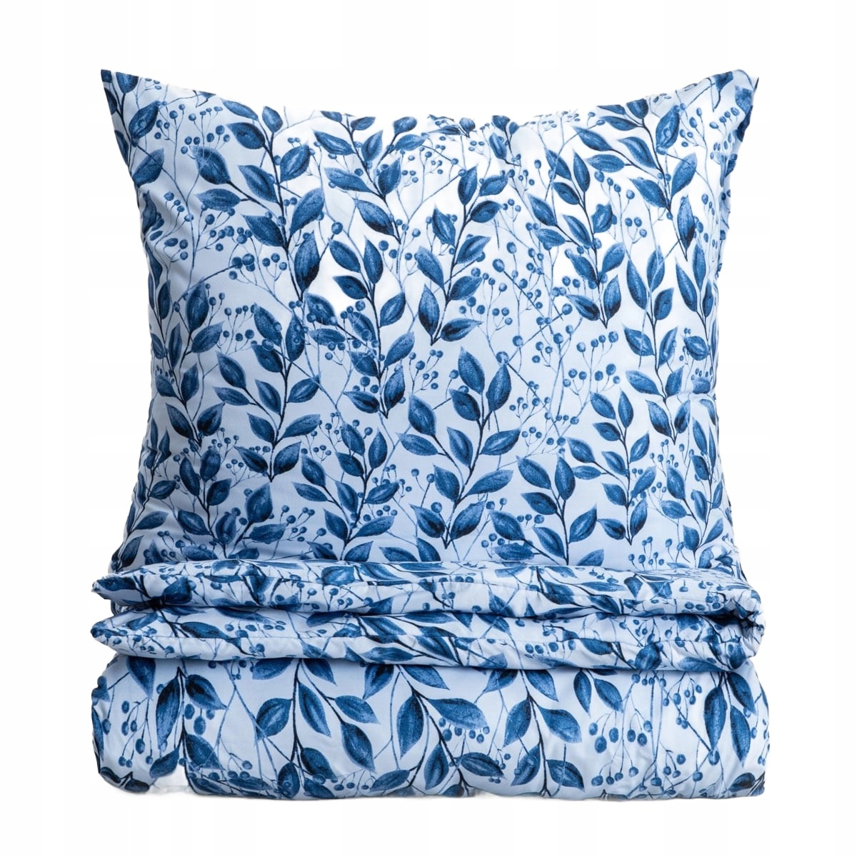 Pościel Luna z mikrofibry w niebieskie liście 160x200 2*70x80 cm Homla