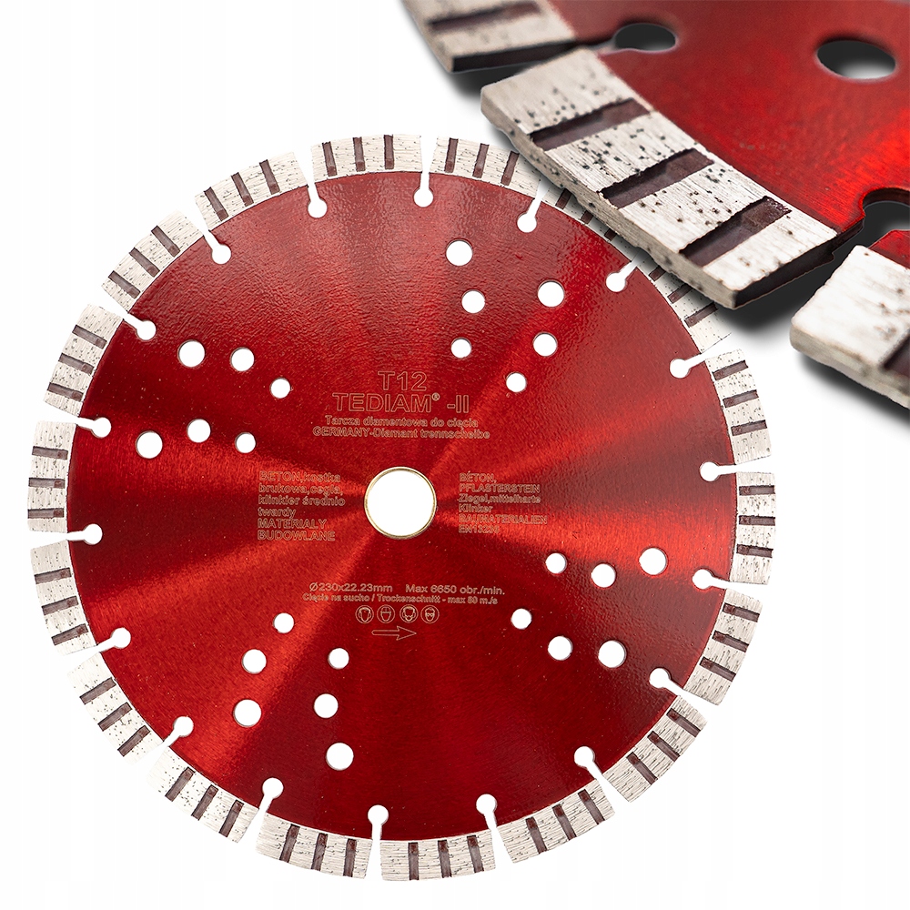 Tarcza Diamentowa 230x22,2 Do Cięcia Betonu Kostki Brukowej Klinkieru Cegły