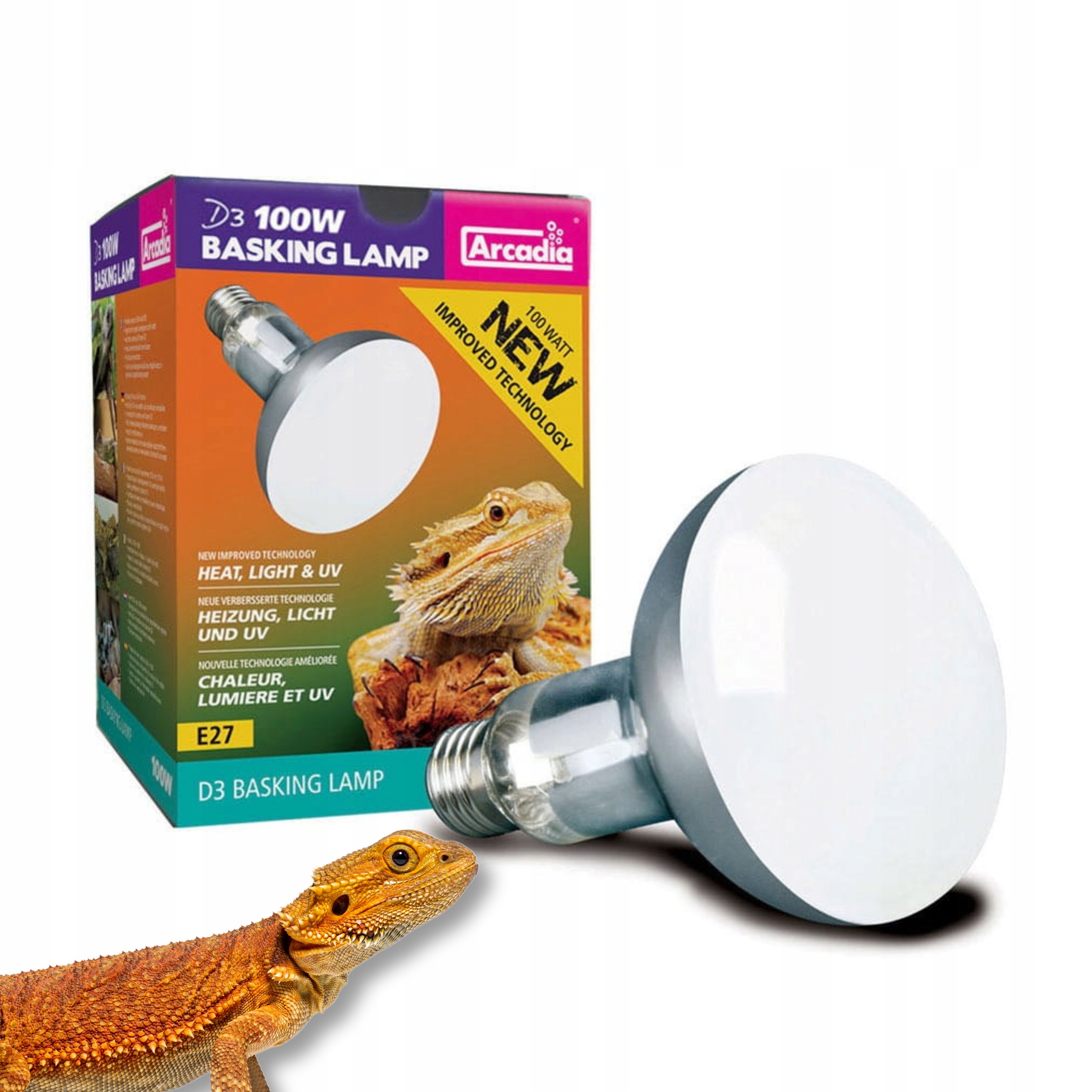 Arcadia Žárovka rtuťová 100W Uv 3v1 d115 mm barva 4000K do terária
