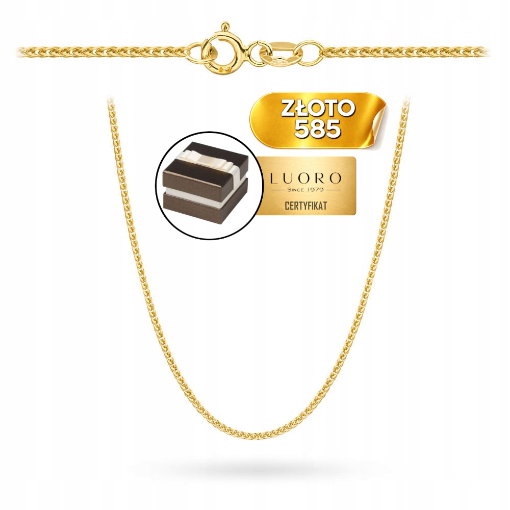 Řetízek Zlatý 585 14K Vazba Liščí Ocas 50 CM Klasický Elegantní