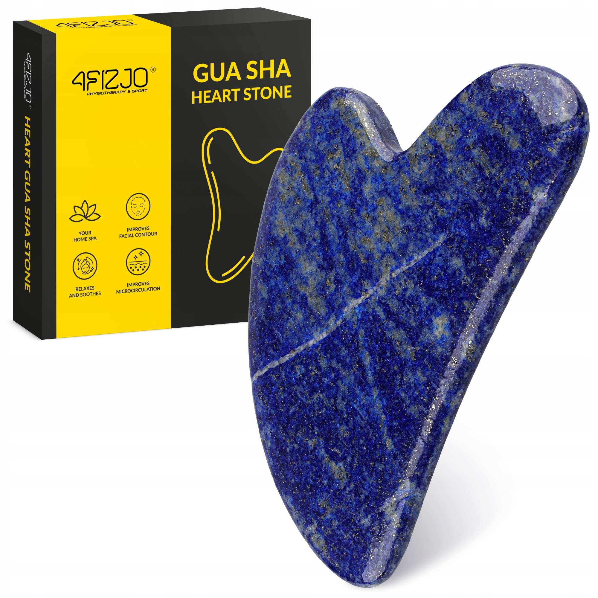 Kámen Gua Sha Masážní Přístroj Na Obličej A Krk Přírodní Destička Lifting Lazurit