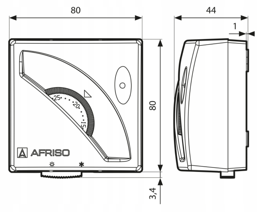 REGULATOR STEROWNIK TERMOSTAT POKOJOWY AFRISO TA3 Rodzaj wodne