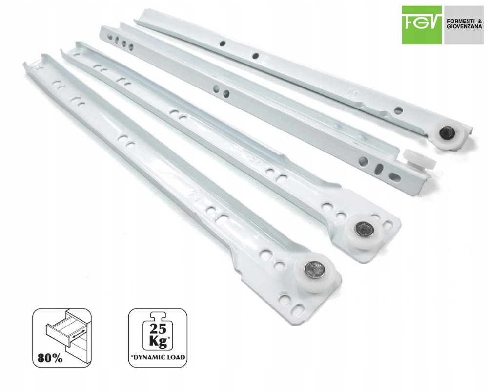 FGV - Prowadnica rolkowa, biała, 500mm