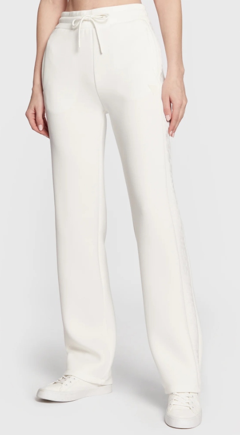 Dámské tepláky Guess Brenda Scuba Straigh ecru Xs