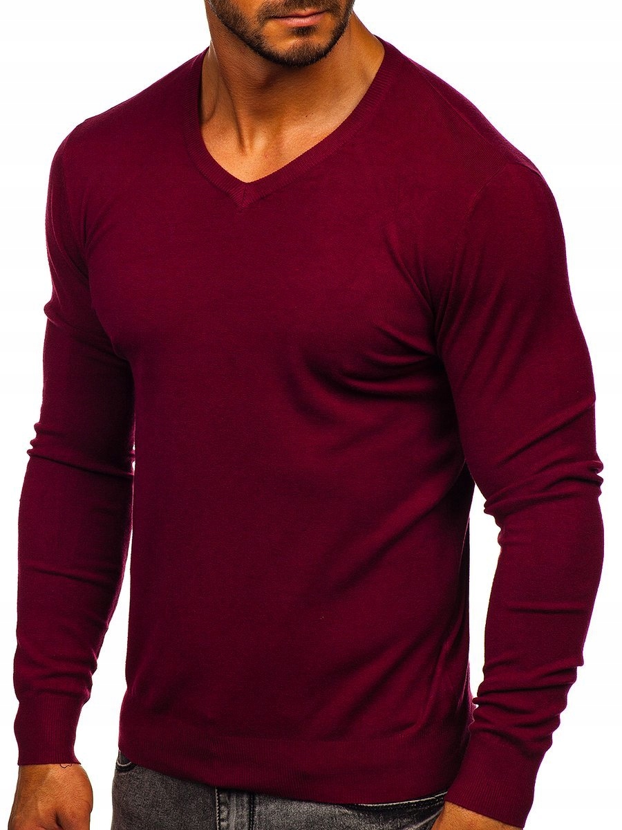 

Sweter Męski W Serek Bordowy YY03 Denley_s