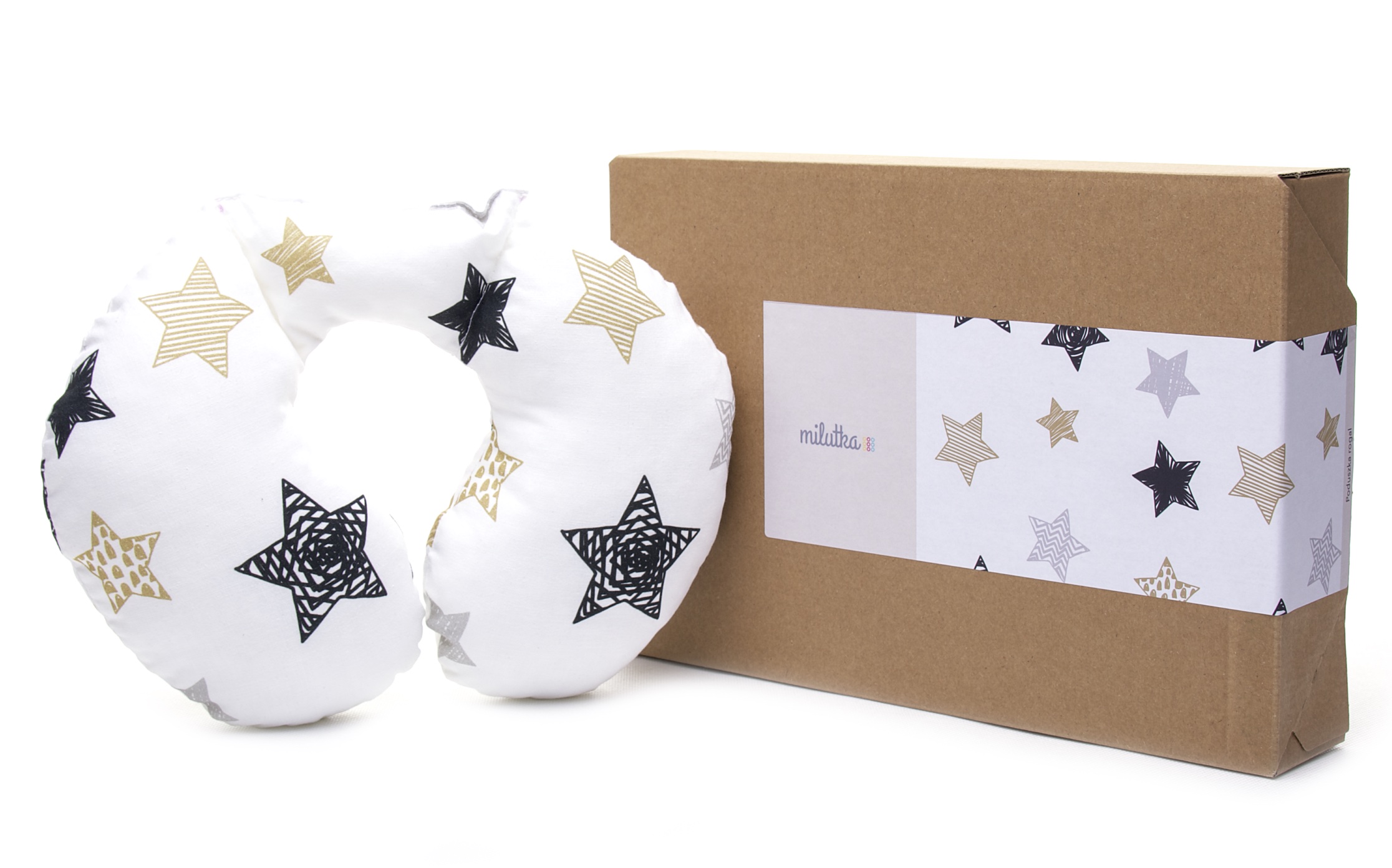 MILUTKA poduszka podróżna ROGAL ZAGŁÓWEK dziecięcy prezent bawełna premium