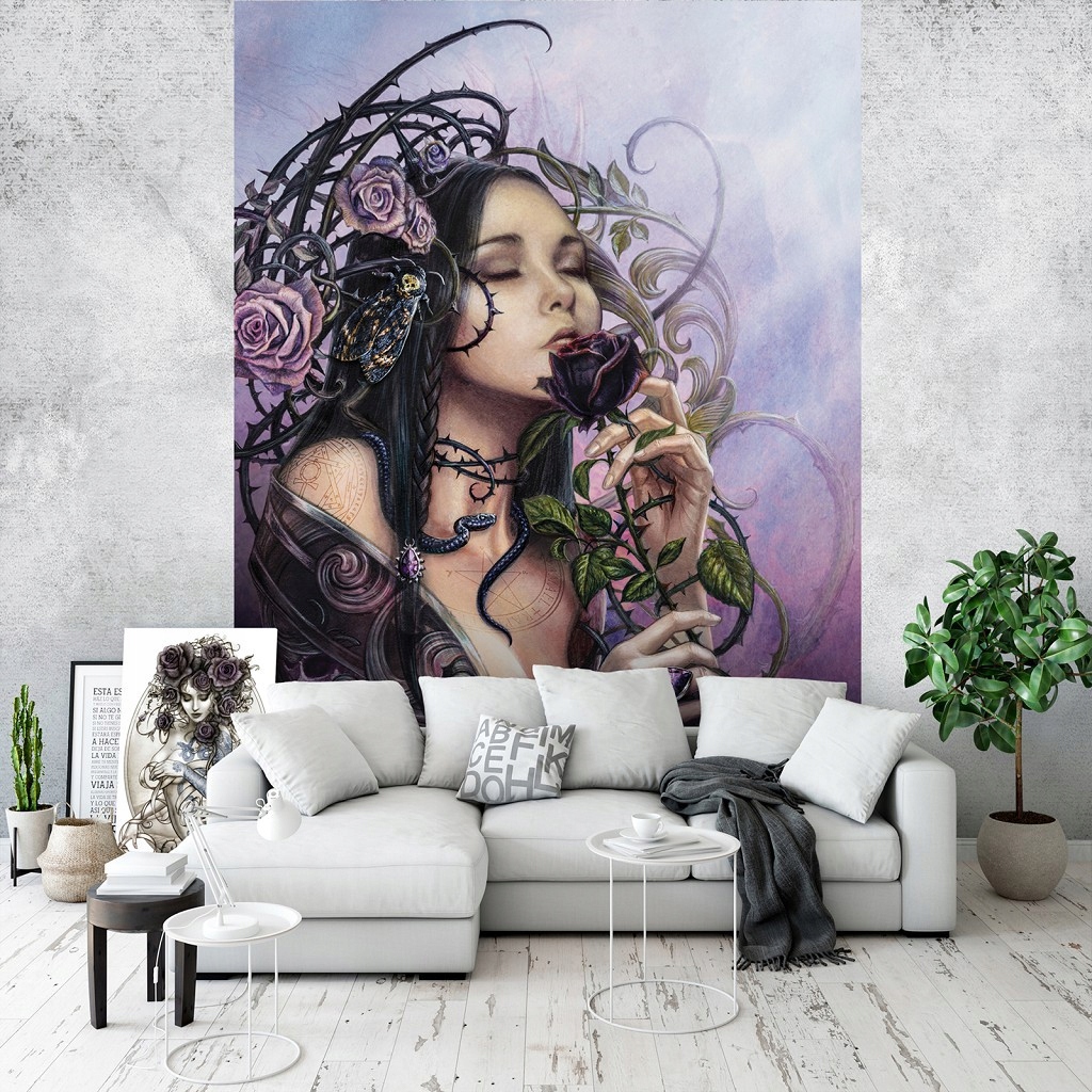 Vliesová Fototapeta 184x254 Dívky Mladá dáma s růžemi +lepidlo