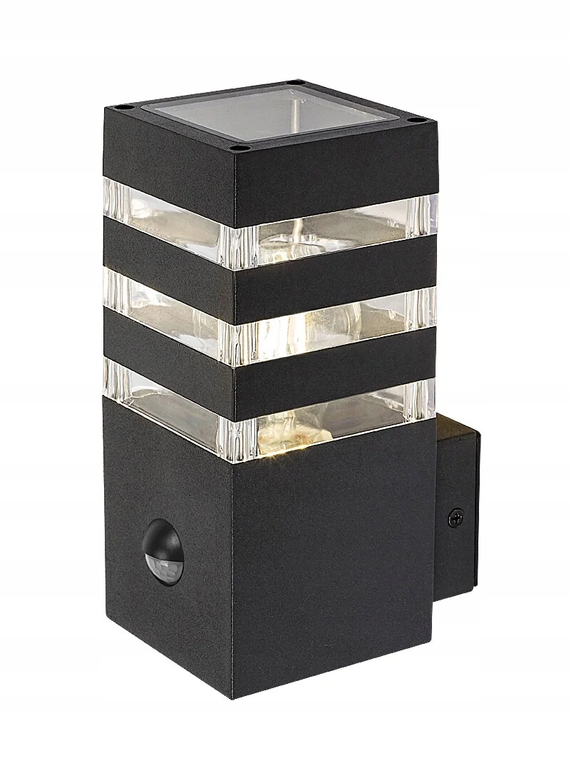 Vonkajšie nástenné svietidlo so senzorom pohybu, prúžkované, antracitové Rabalux