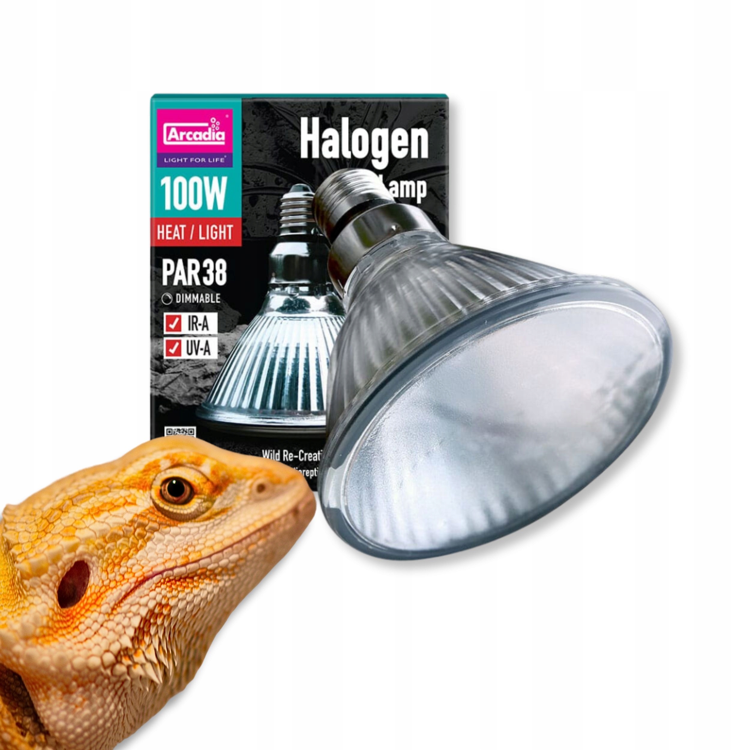 Levně Arcadia halogenová spotová topná žárovka (uva) 100 W do terária