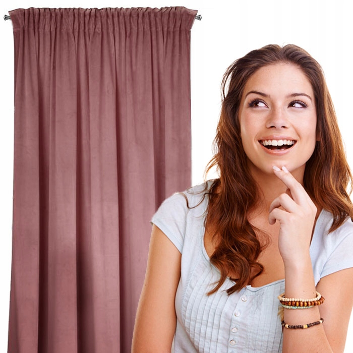 

Zasłona Velvet welwetowa taśma Żabki Tunel Haczyki