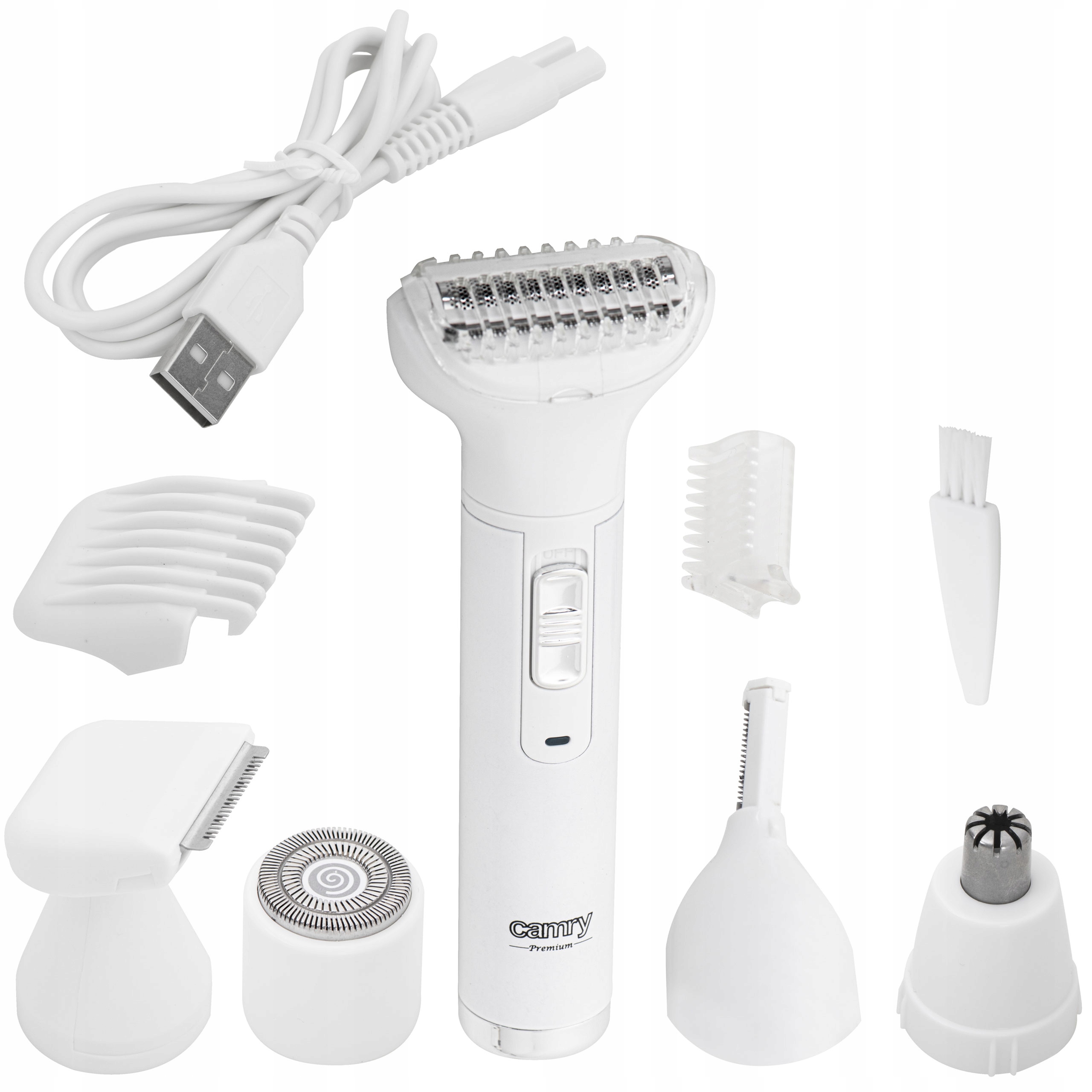 BEZPRZEWODOWY TRYMER do TWARZY NOSA BRWI BIKINI USZU GOLARKA DUŻY ZESTAW Stan opakowania oryginalne