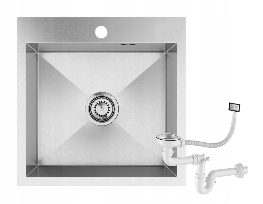 Umývadlo Oceľ Jednokomorový Sifón Chróm BARI48