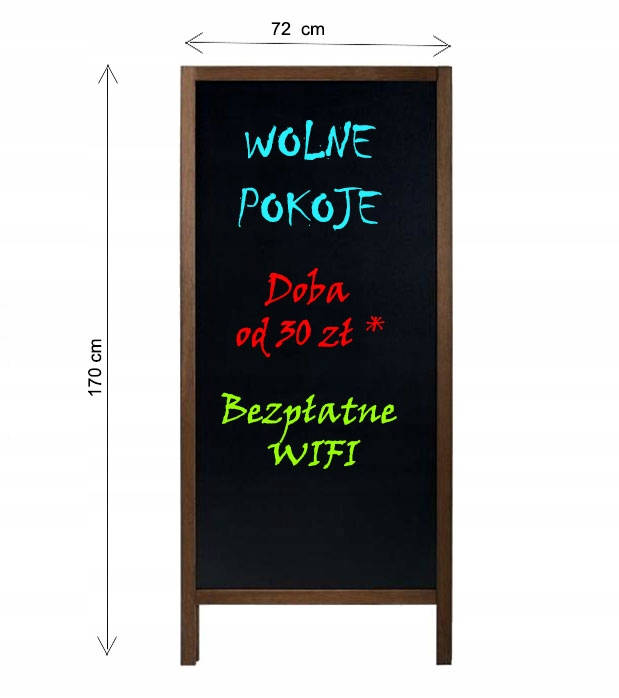 POTYKACZ STOJAK REKLAMOWY KREDOWY DWUSTRONNY DREWNO BRĄZ XXL GRATIS 170x72 EAN (GTIN) 5903857174137