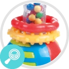 Canpol GRZECHOTKA Z TYKAJĄCĄ KULKĄ kolorowa 0m+ Kolor dominujący wielokolorowy