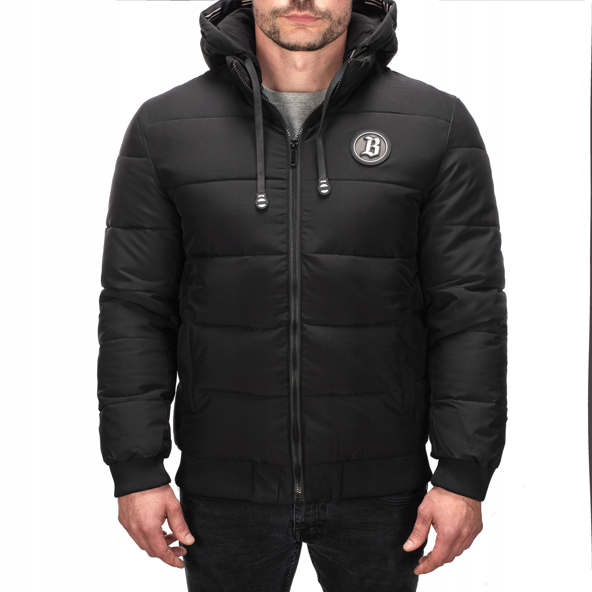 M5026-392 vel. XL/54 Pánská Zimní Zateplená Prošívaná Bunda S Módní Značkou