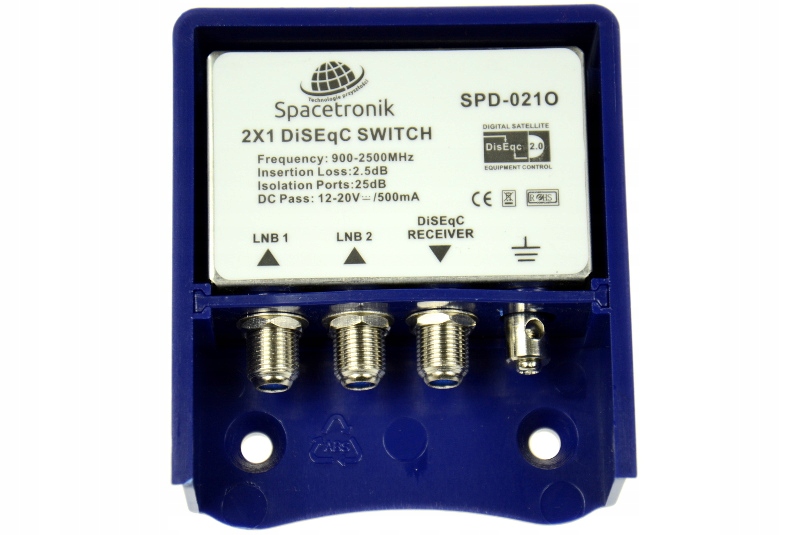 Przełącznik DiSEqC Switch 2/1 Spacetronik SPD-021 Model SPD-021O