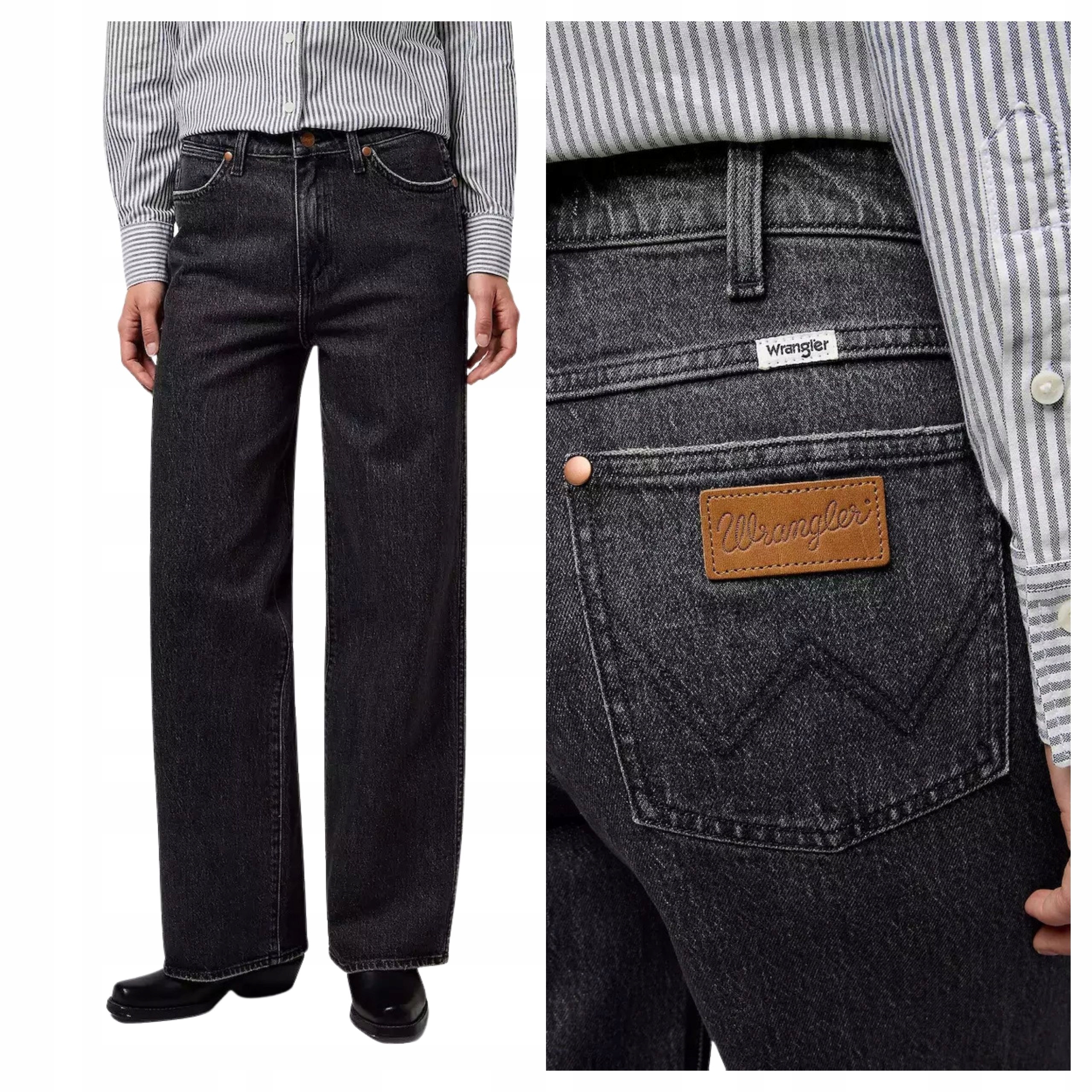 Dámské džínové kalhoty Wrangler Loose Straight Šedé W29 L30