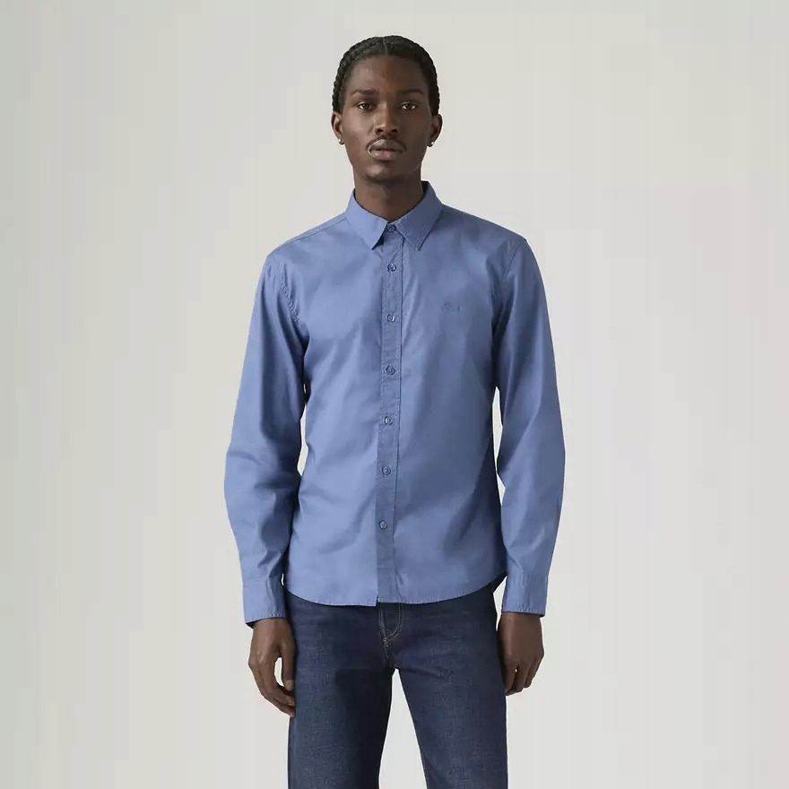 Levis Pánská Elegantní Košile Regular Modrá S Dlouhým Rukávem, Velikost 7AA