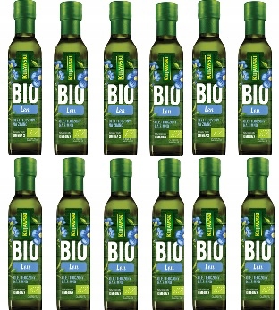 12x 250ml Kujawski olej z lnu tłoczony na zimno Bio Karton