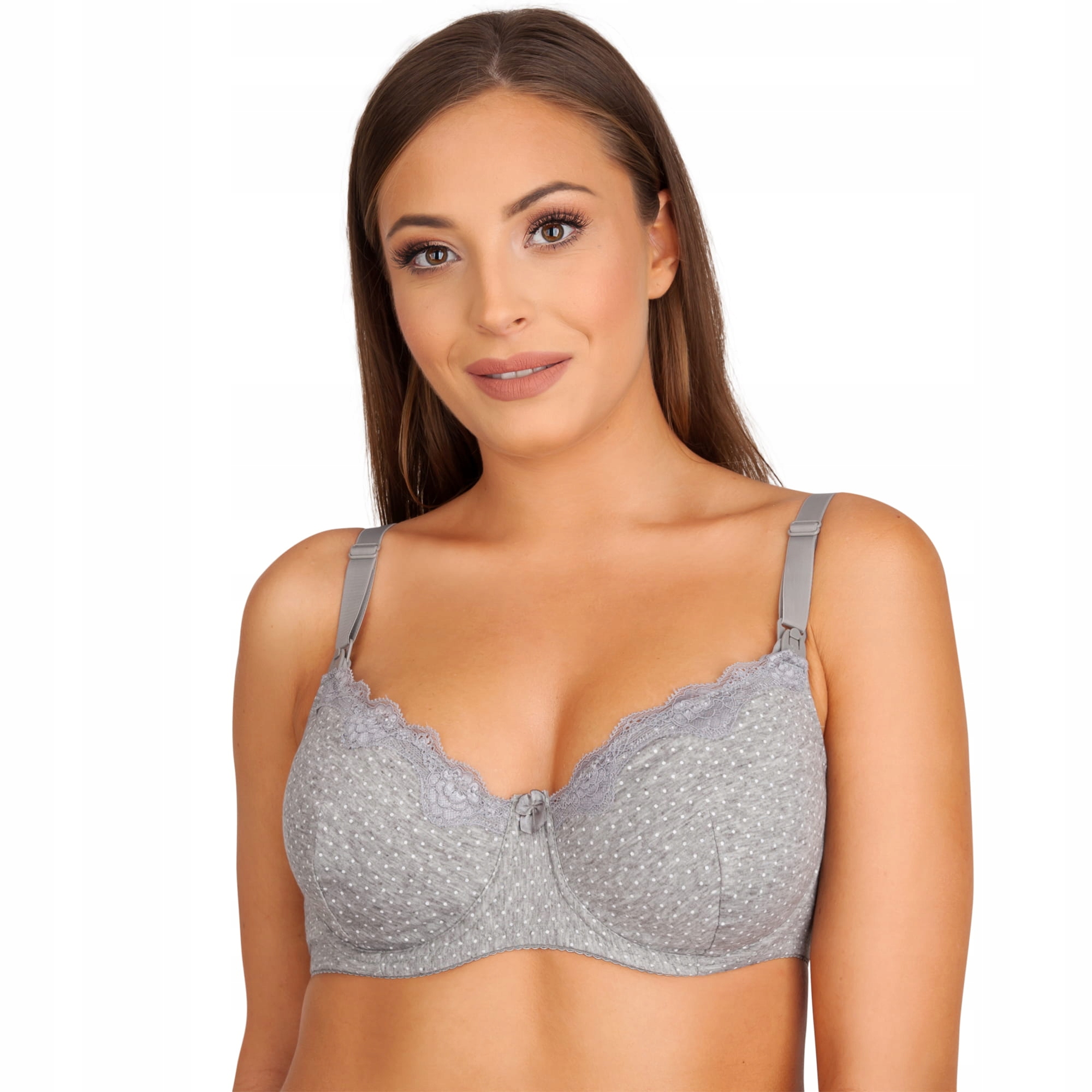 Bawełniany biustonosz do karmienia 1644 Jovite - ciemny szary, 80F, Standar