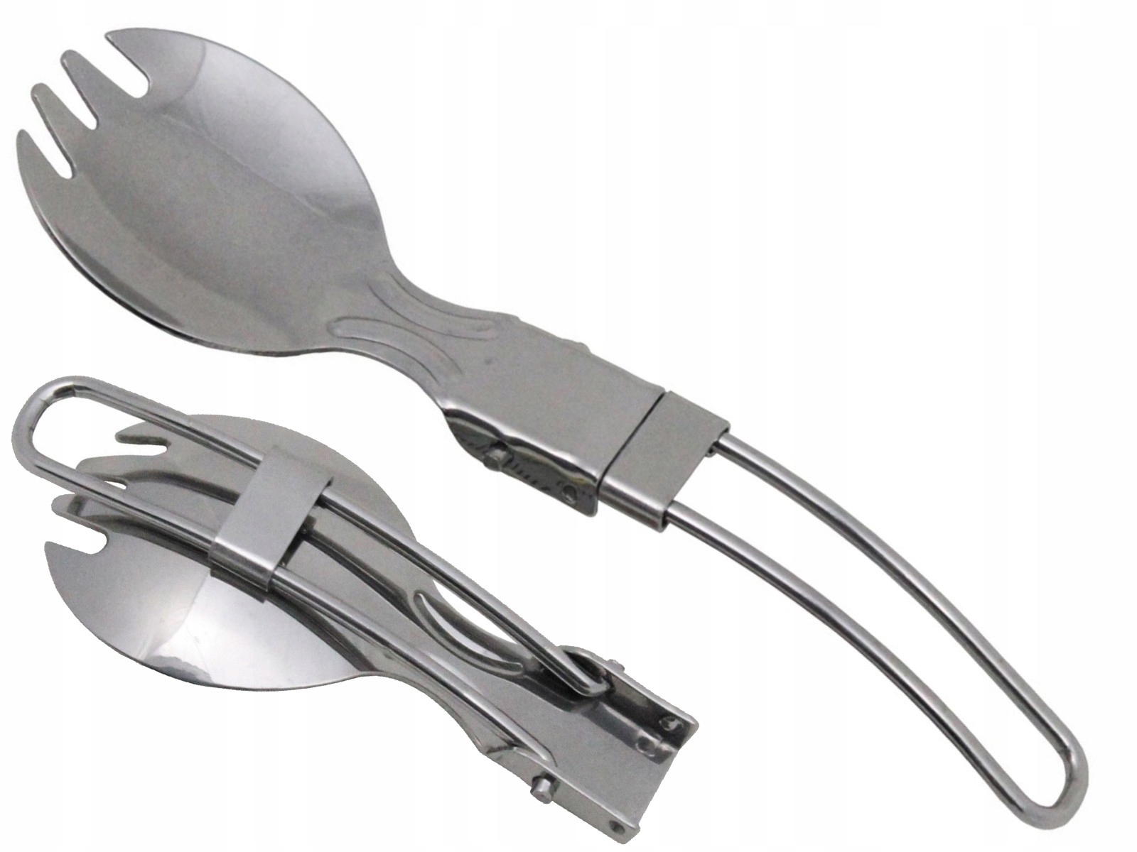 Łyżko-widelec turystyczny składany Mfh, ultralekki, stal, 16 cm