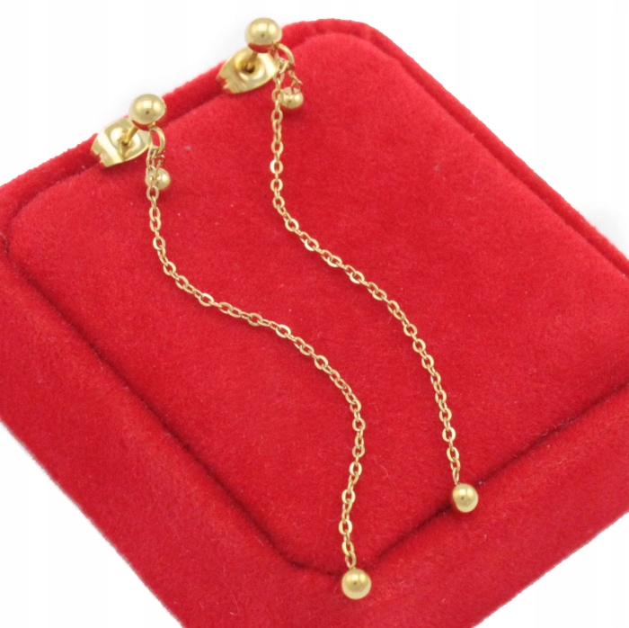 KOMPLET ZŁOTY KULKI KRAWATKA STAL CHIRURGICZNA Rodzaj Klasyczne