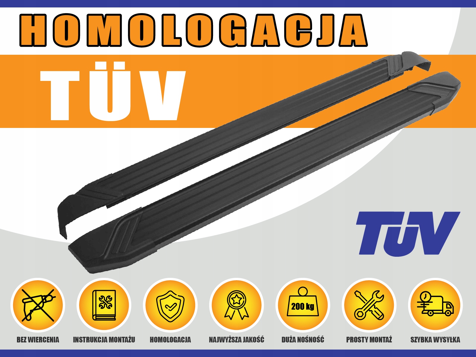 Stopnie boczne Hyundai Santa Fe 2006-12 orurowanie TUV Stan opakowania oryginalne