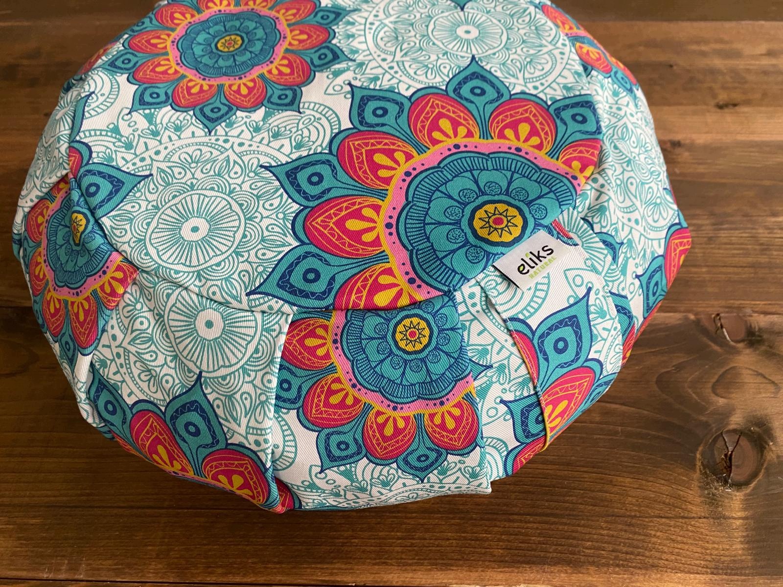 Polský Výrobek Zafu polštář Meditace pohanková slupka s potahem Mandala