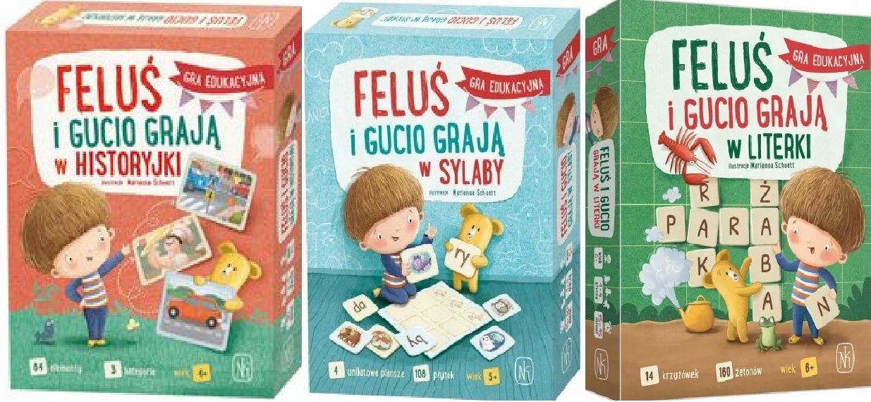 Feluś i Gucio grają w historyjki +literki sylaby
