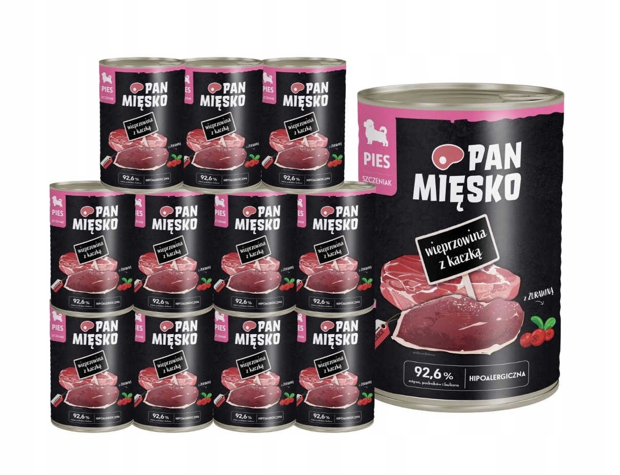 Pan Mięsko Krmivo mokré pro psa Vepřové s kachnou 12x400g Štěně