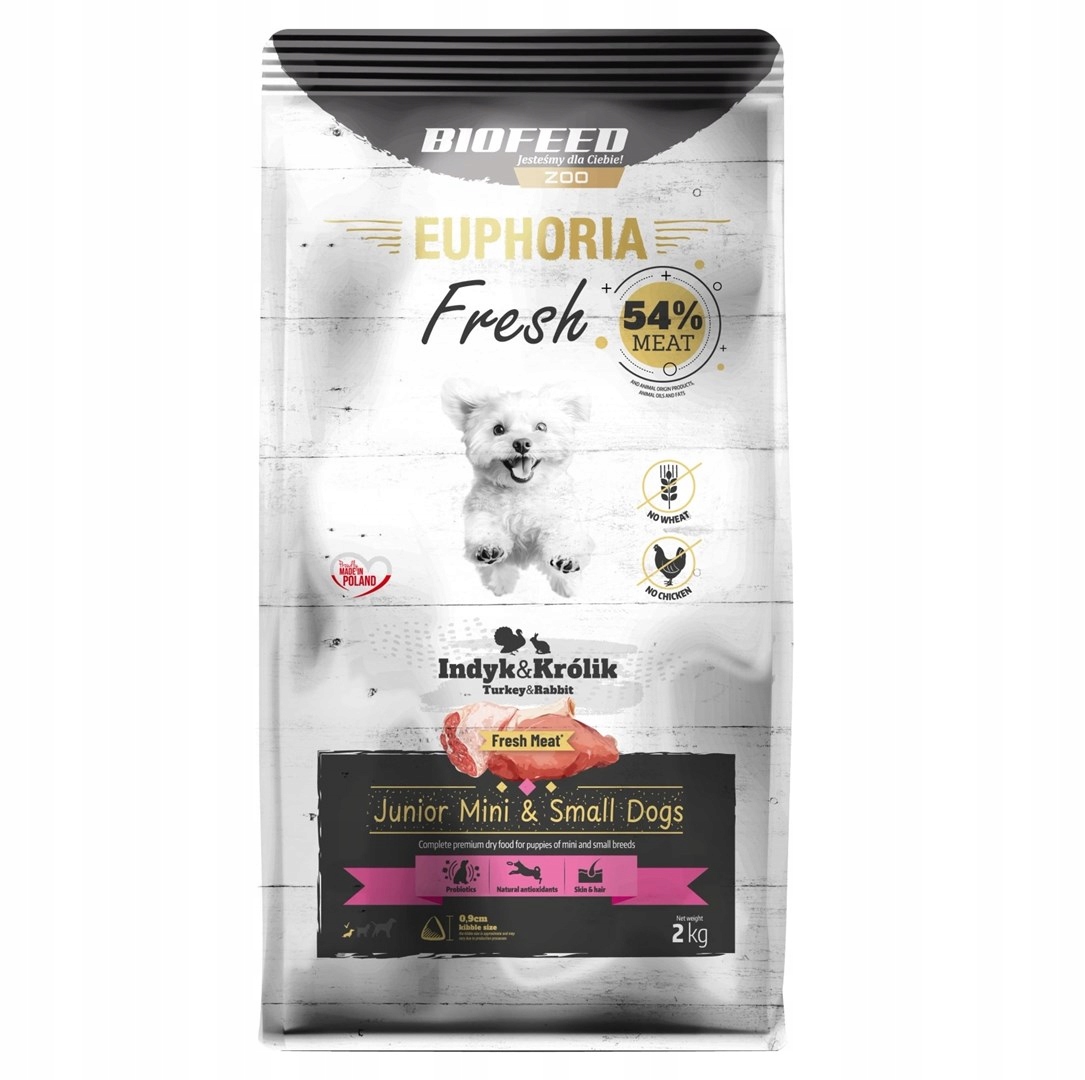 Levně Biofeed Euphoria Fresh Meat Junior Mini & Small Krůta a králík 2 kg