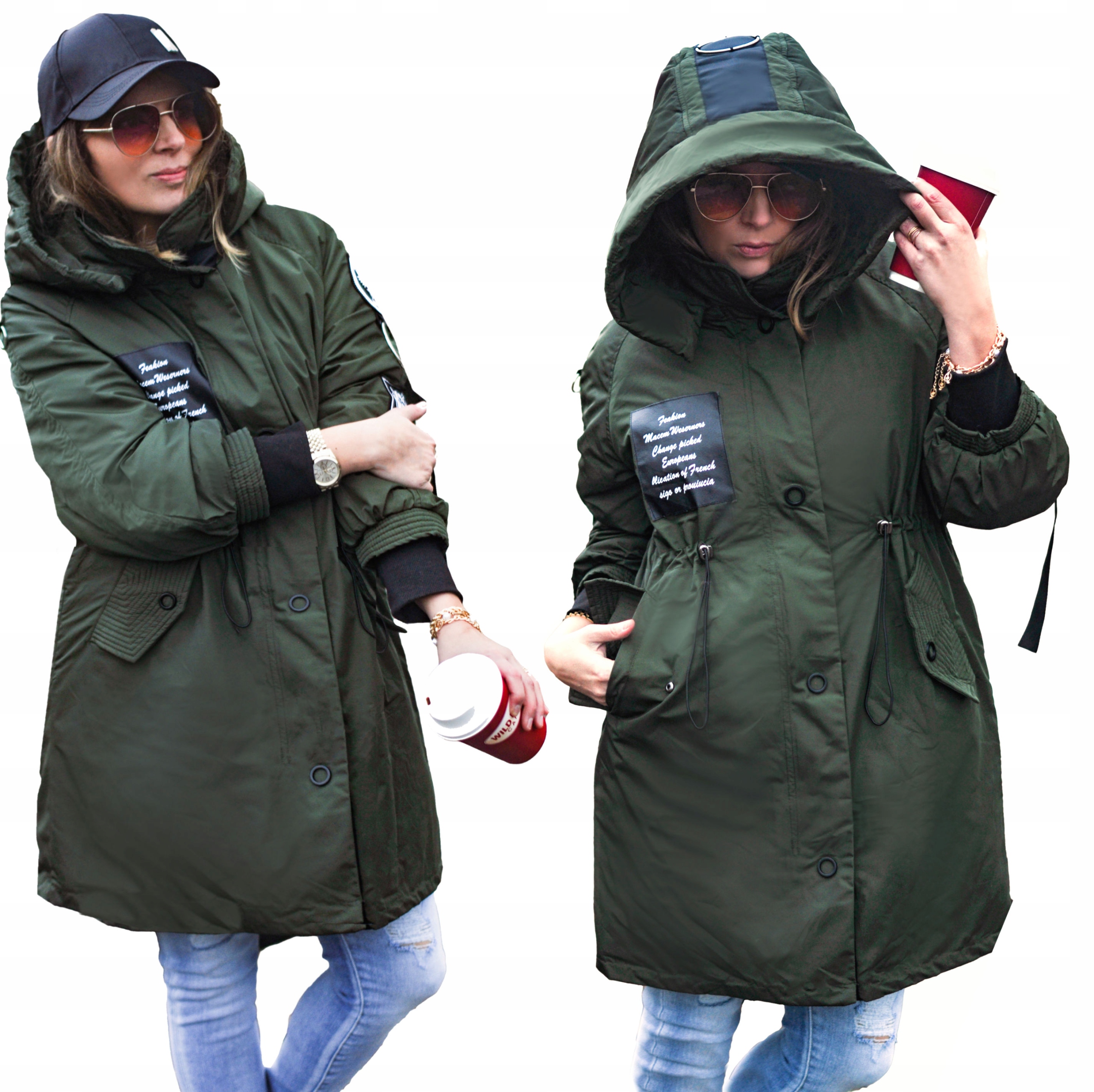

Parka Kaptur przejściowa Wiosna / Jesień khaki XXL