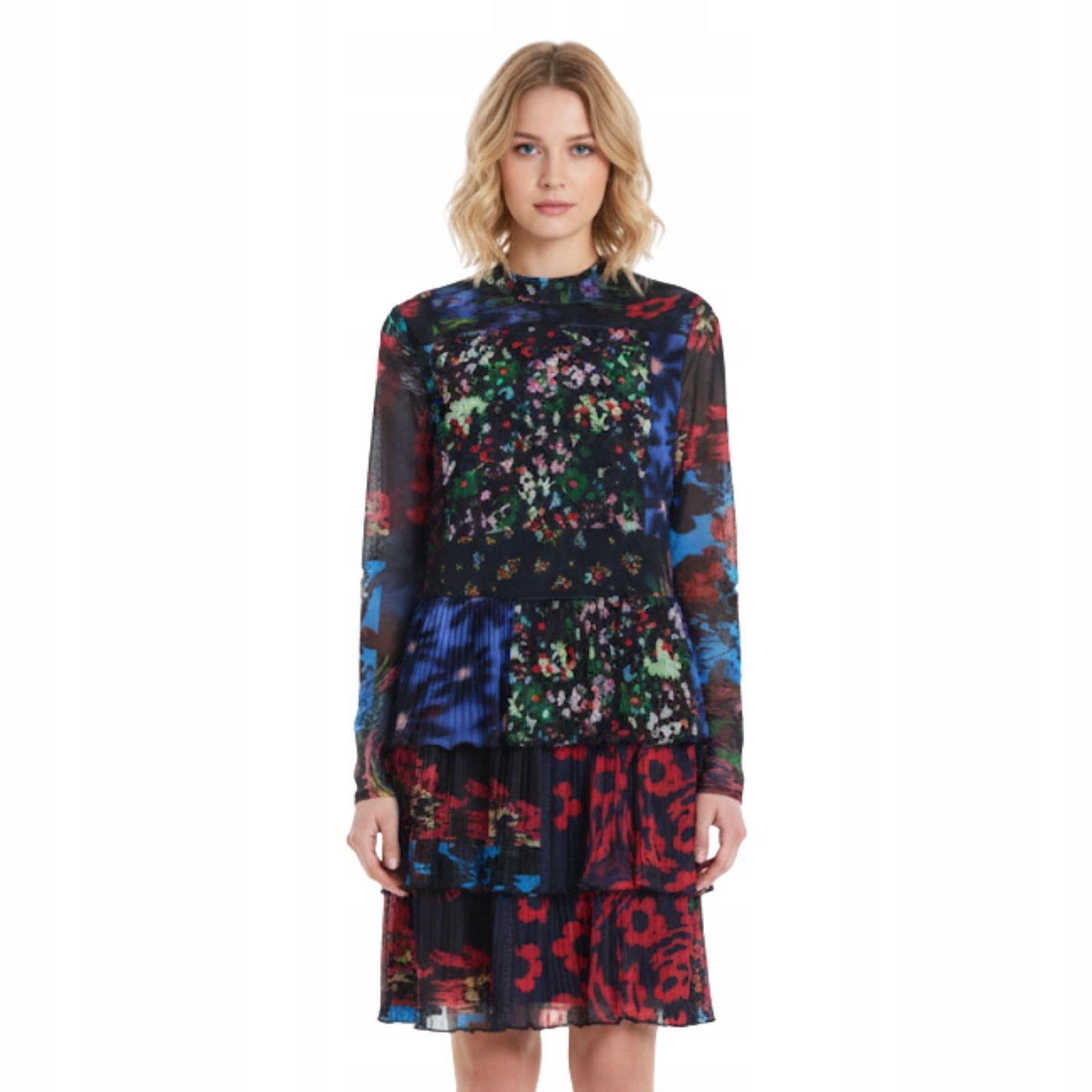 Šaty Desigual Berlina černá tyl mini plisovaná vel. S