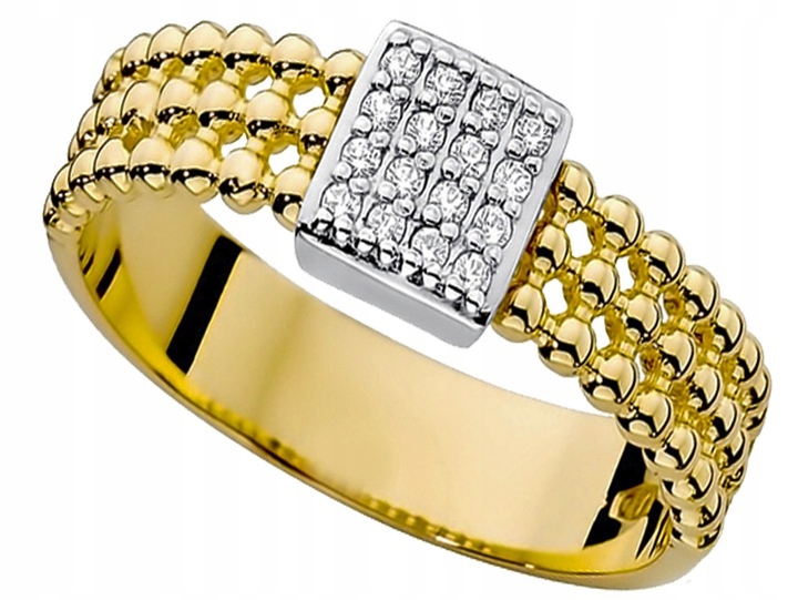 

Pierścionek Złoty Z Brylantami 0,08ct