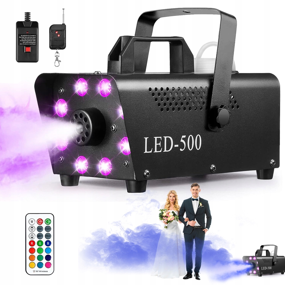 Kouřový Stroj 500 W 0.3 L 12 Barev Led Pro Svatbu A Scénu, Vytvořte Náladu