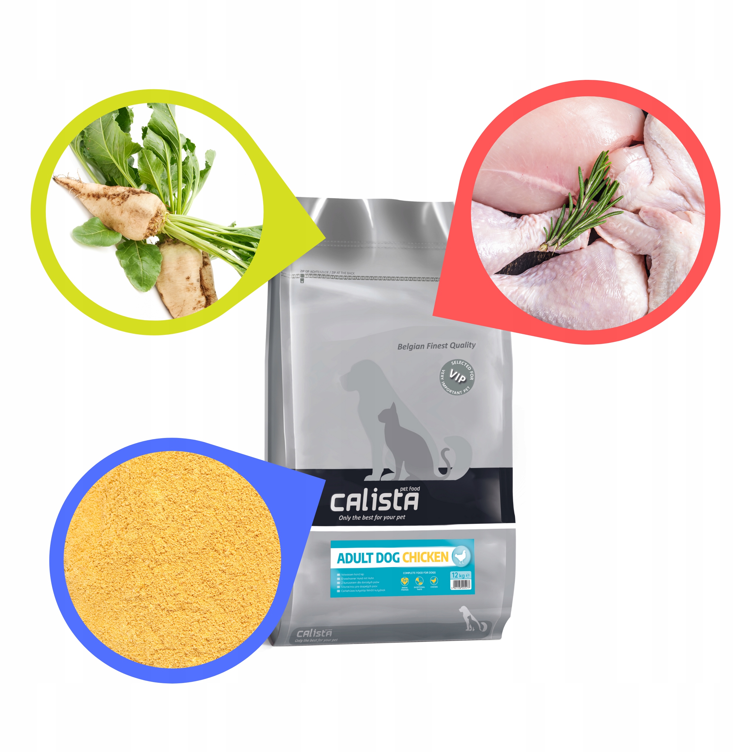 Levně Calista Suché Krmivo Pro Psa Kuře 12 Kg Ovčák Labrador Golden Border