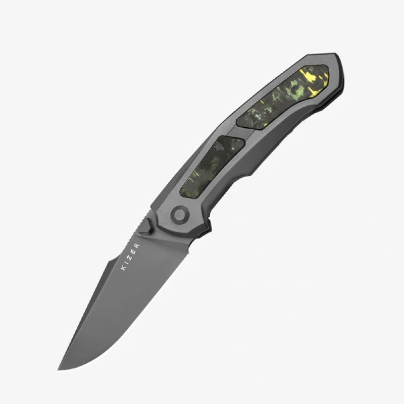 Nóż składany Kizer Feweed Gray Titanium Toxic Storm Fat (Ki3694A2)
