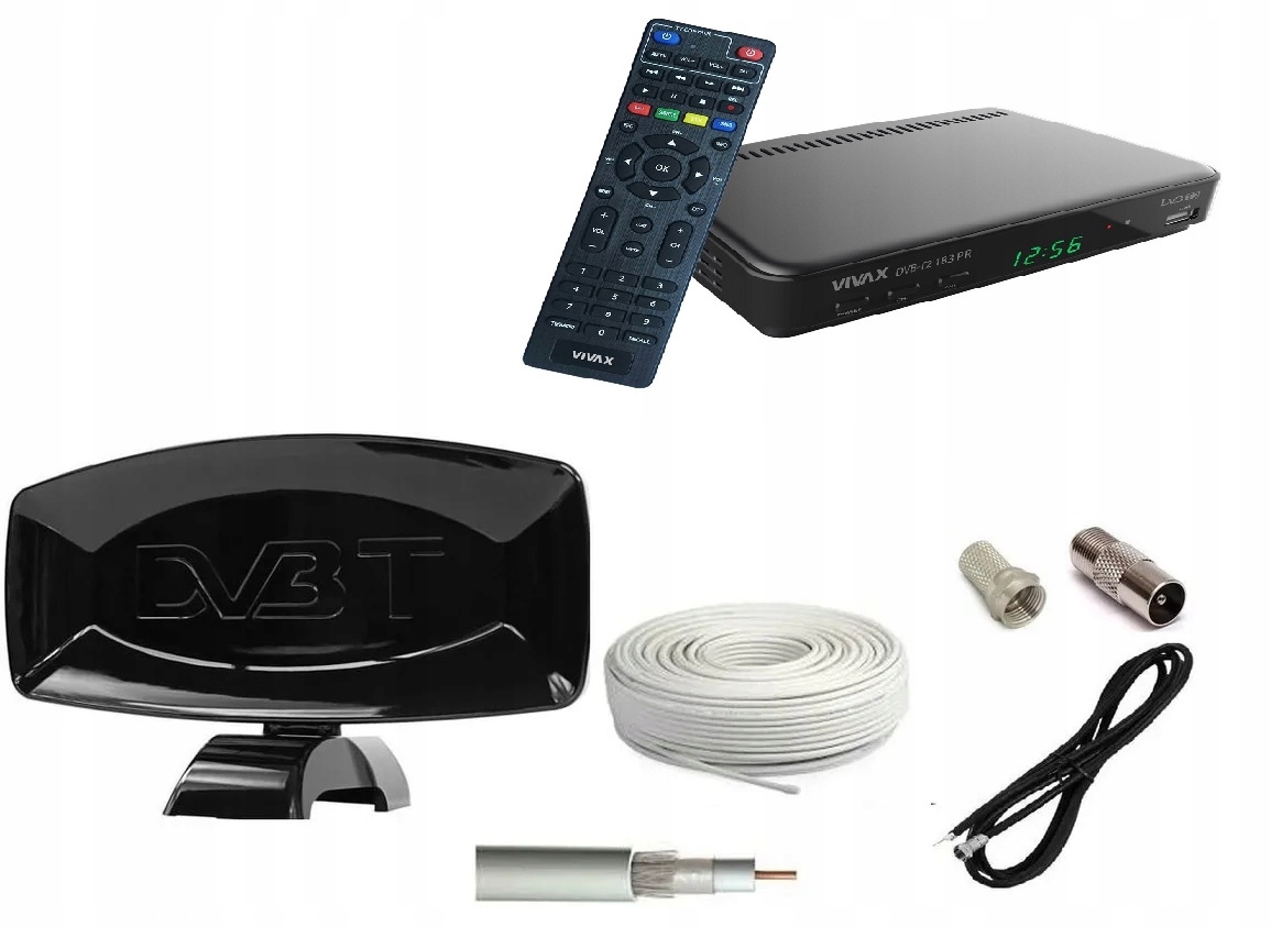 Tuner Naziemny DVB-T2 Hevc H.265 Antena Pokojowa