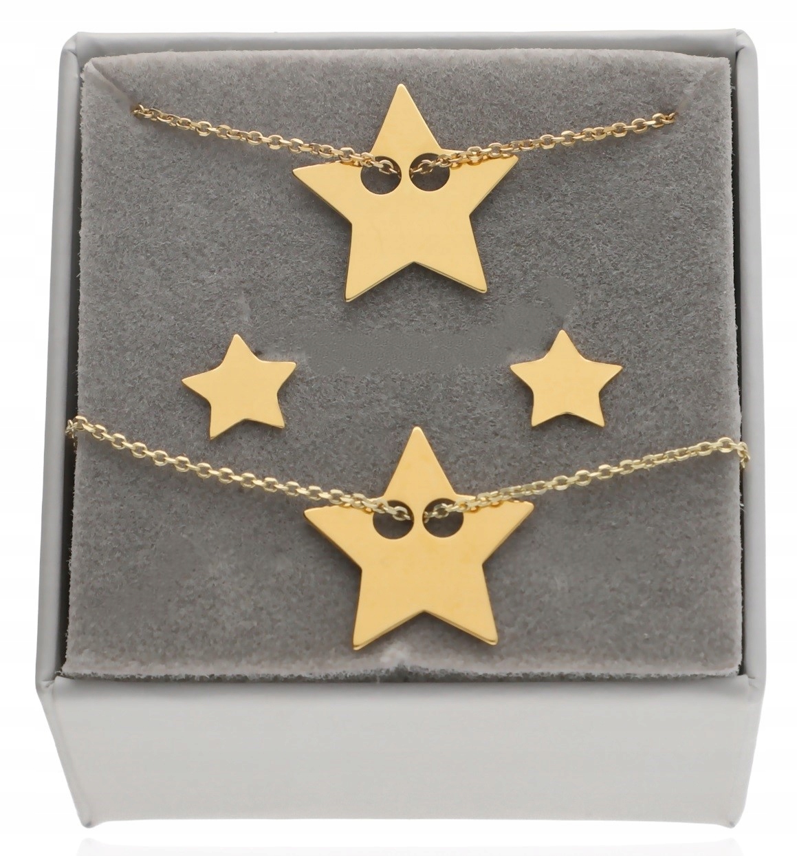 Zlatý komplet stříbrných šperků Hvězda Hvězdička stříbro 925 pozlacené