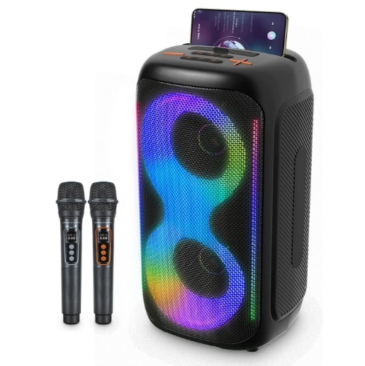 Zestaw Karaoke Green Keeper GKD40 Głośnik Bluetooth 2 Mikrofony Led Tws