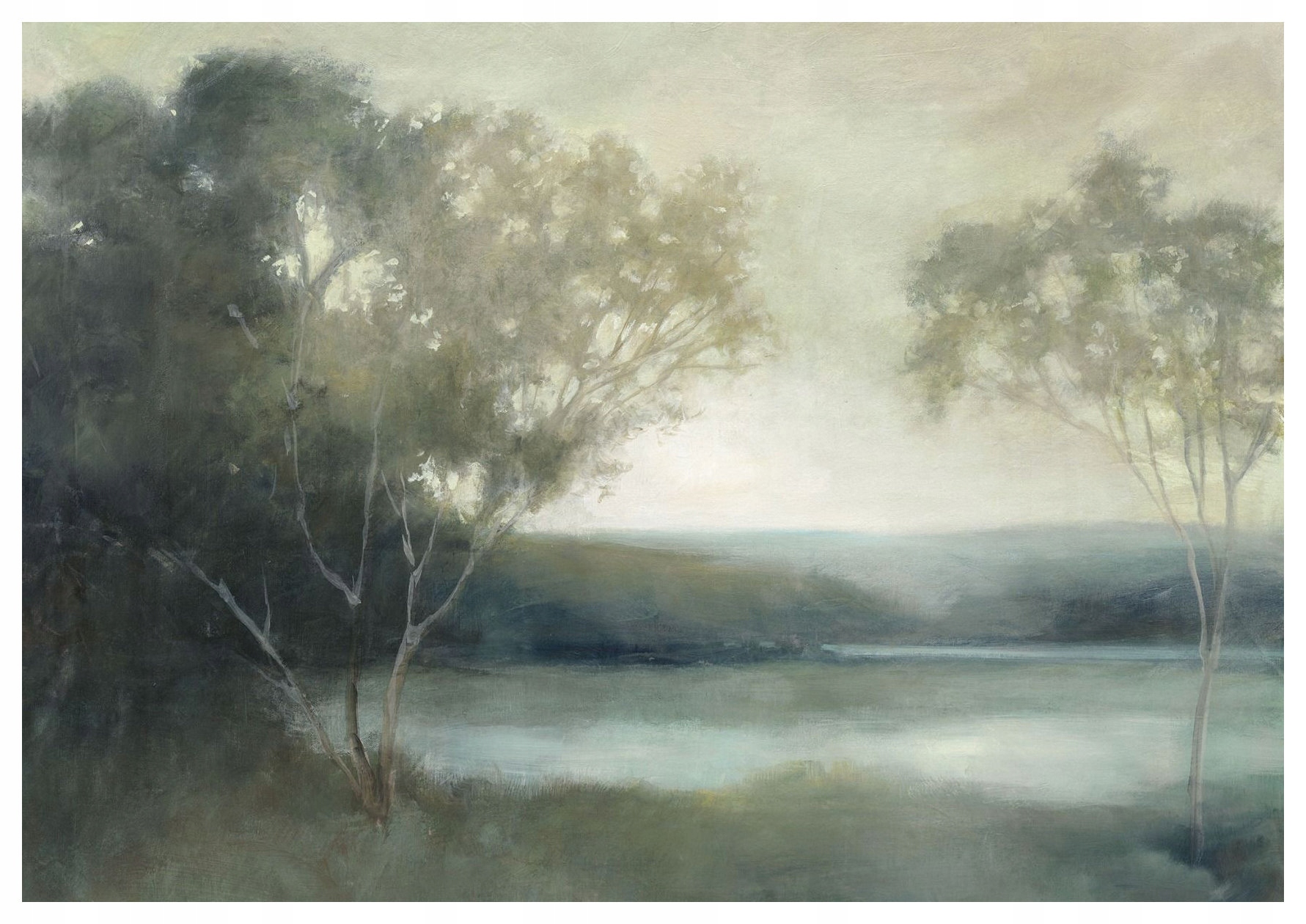 Vliesová fototapeta Jezero v mlze, horský les po ránu 416x254 lepidlo