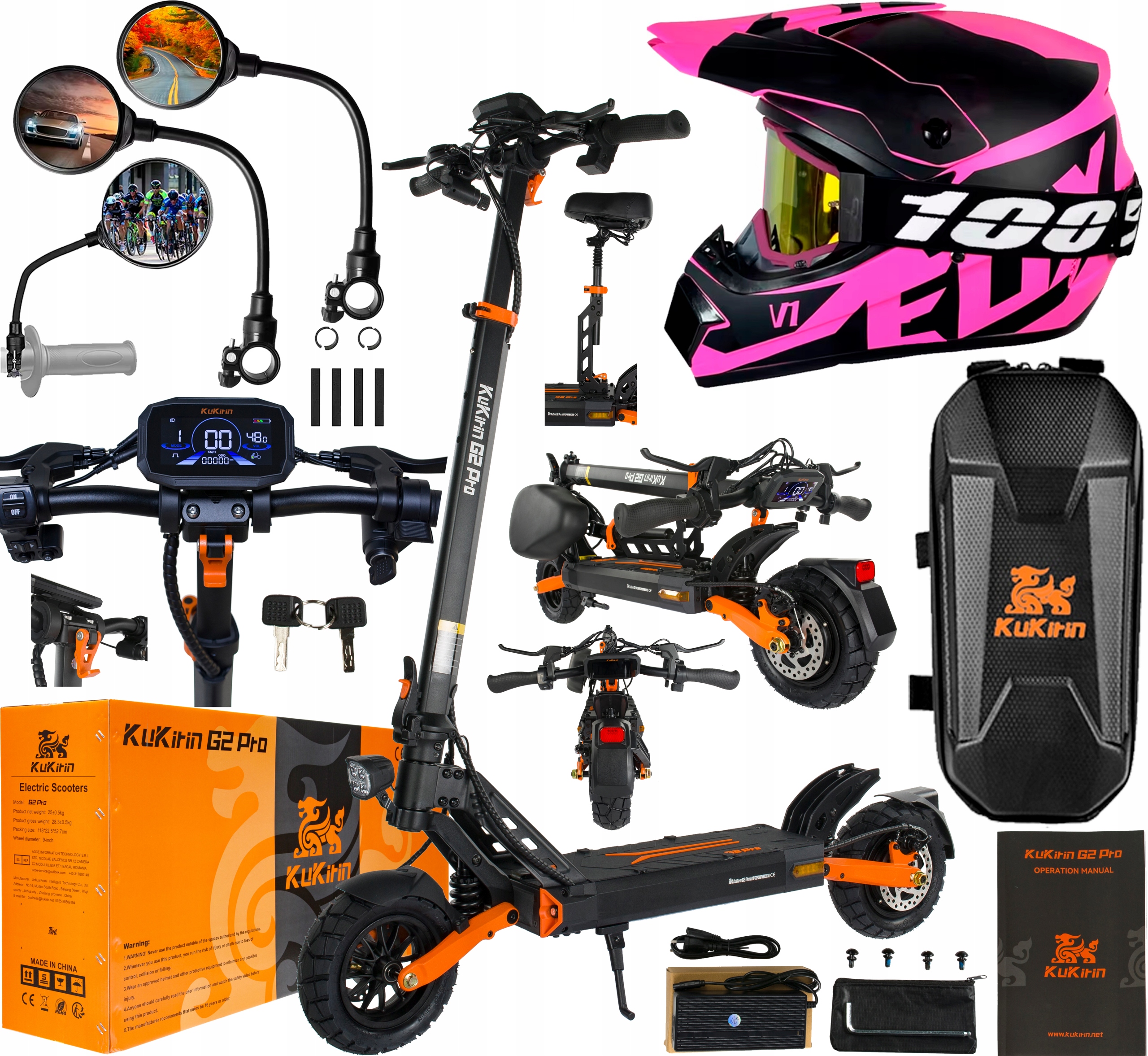 KuKirin G2 Pro Składany Terenowy 600W 48V 15.6AH 45KM/H 9" Meski/Damski Pl