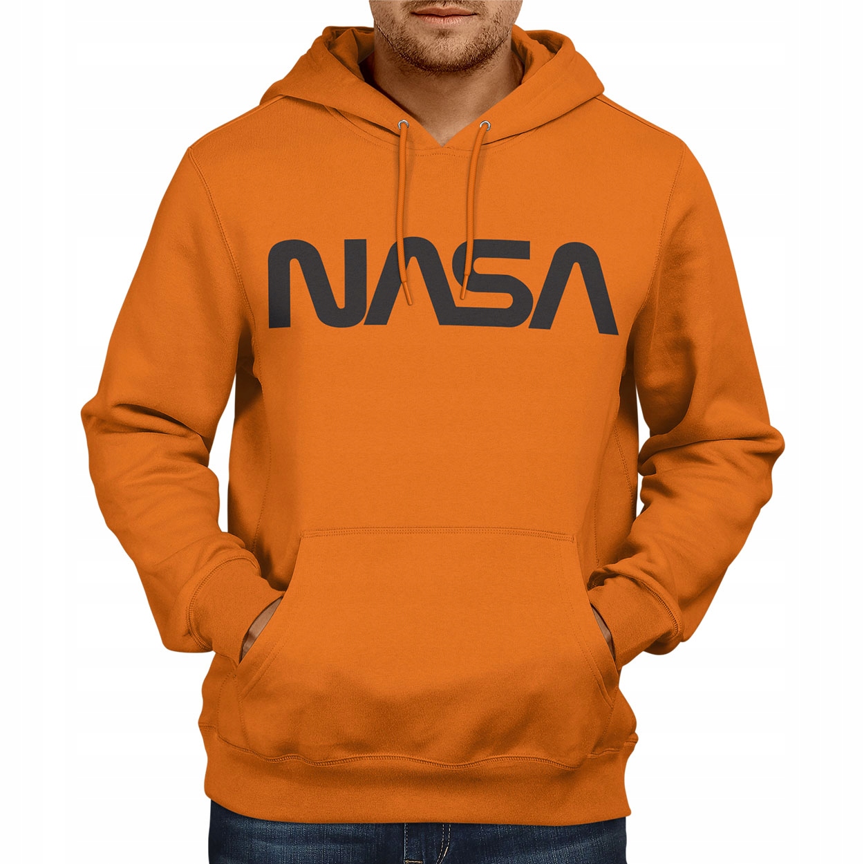 

Bluza męska Nasa z kapturem pomarańczowa 3XL