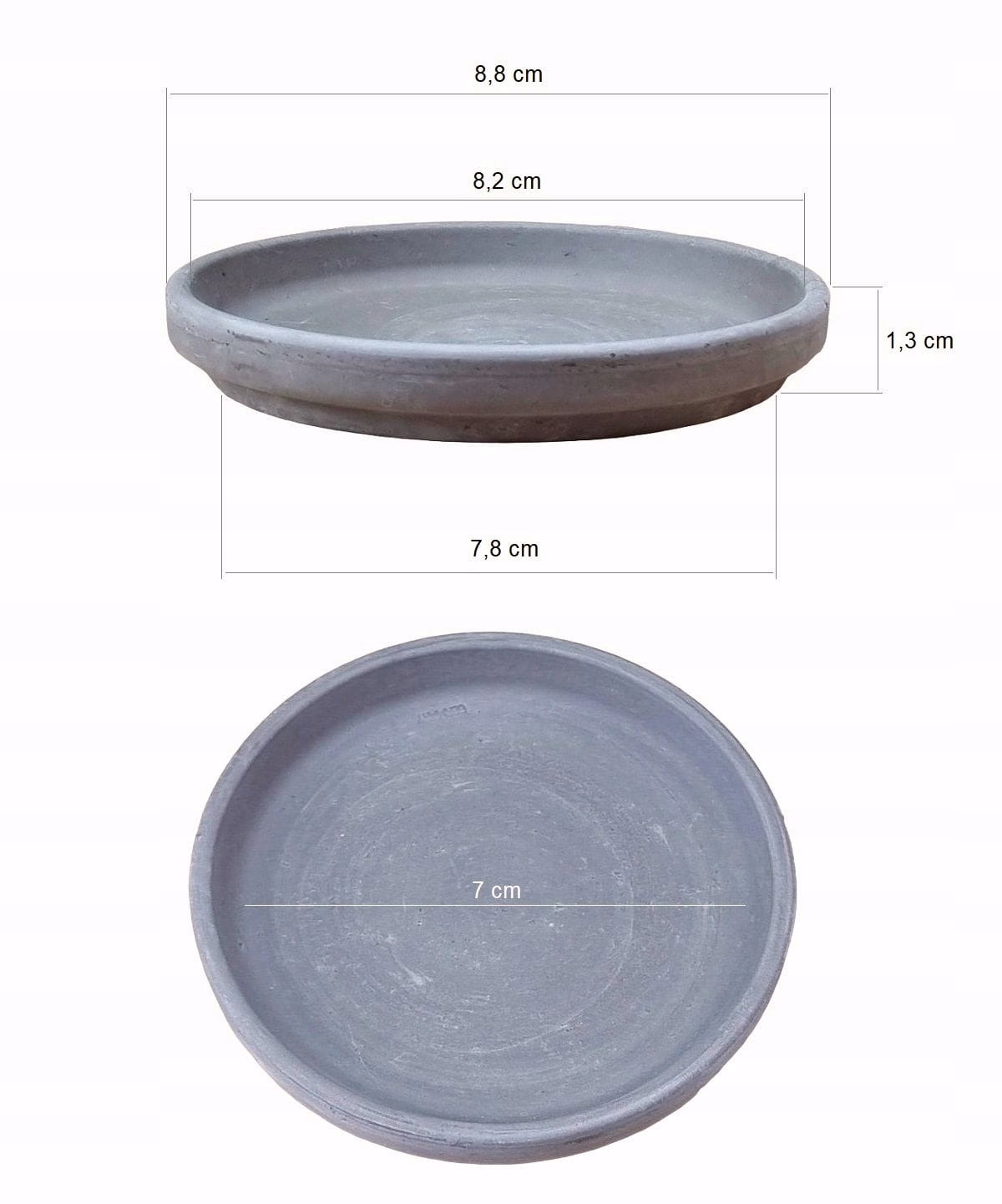 Podstawka gliniana pod doniczkę BAZALT 9cm - spodek ceramiczny z terakoty Materiał wykonania ceramika