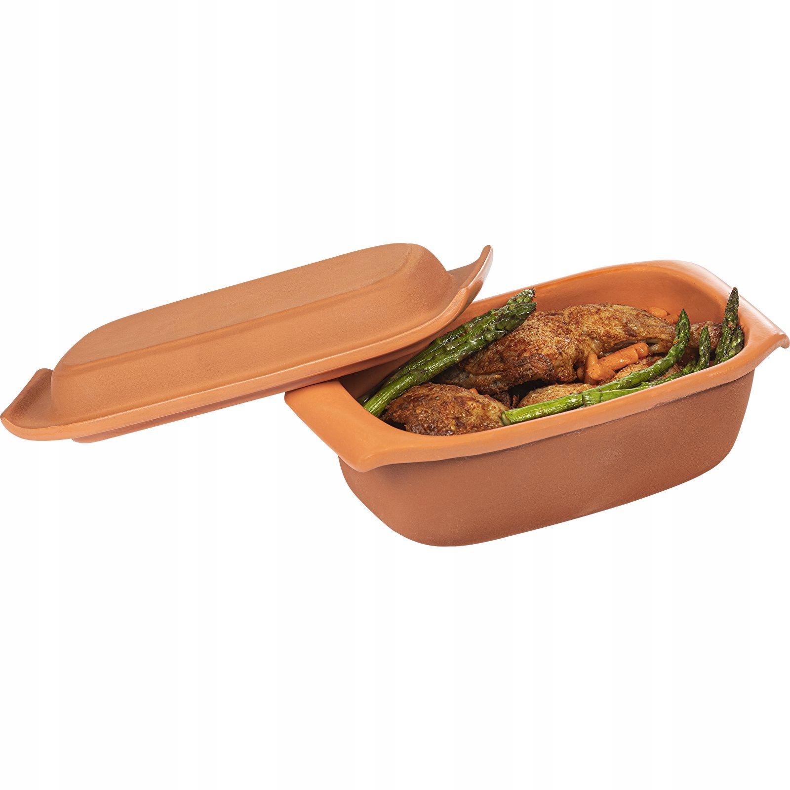 GARNEK RZYMSKI Z GLINY GLINIANY 2,5L BROWIN Kolor beżowy